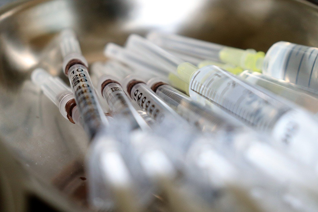 A stack of syringes.