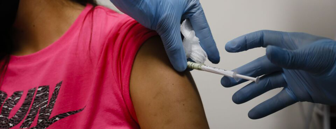 A patient receives the COVID-19 vaccine.