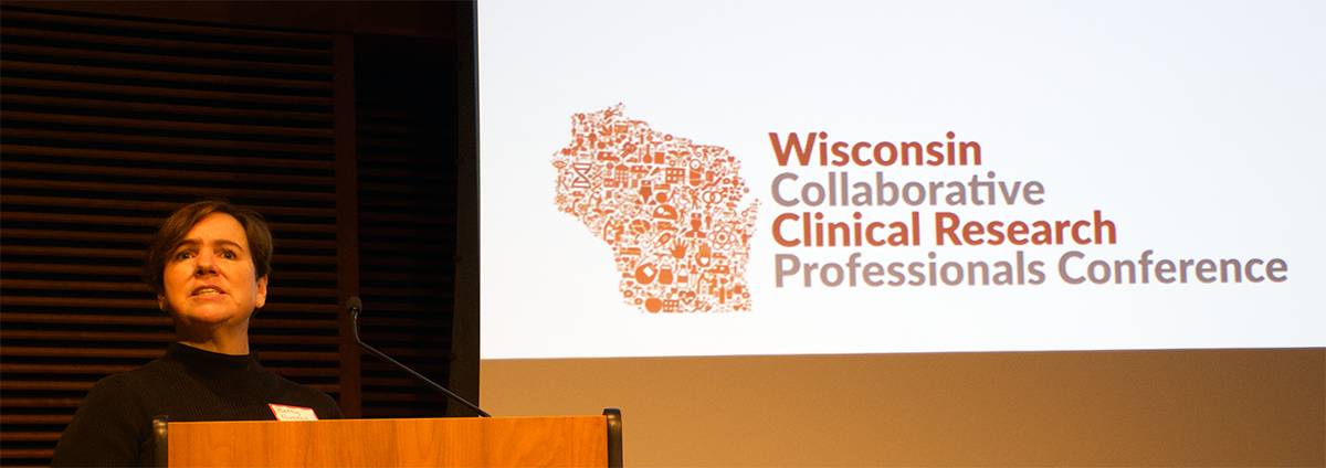 Betsy Nugent at the Wisconsin Collaborative Clinical Research Professionals Conference