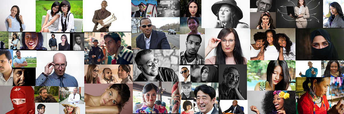 Grid of images of diverse people.