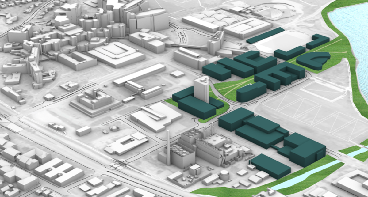Diagram of UW–Madison's West Campus plan