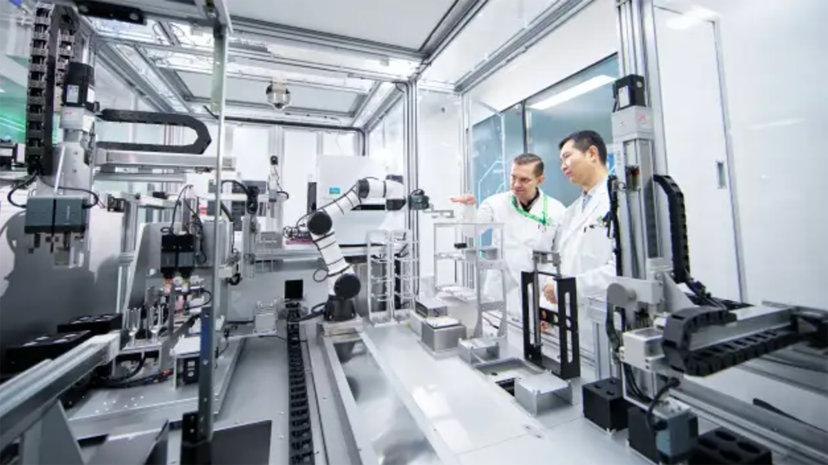 Researchers in a lab at Insilico Medicine in Hong Kong.