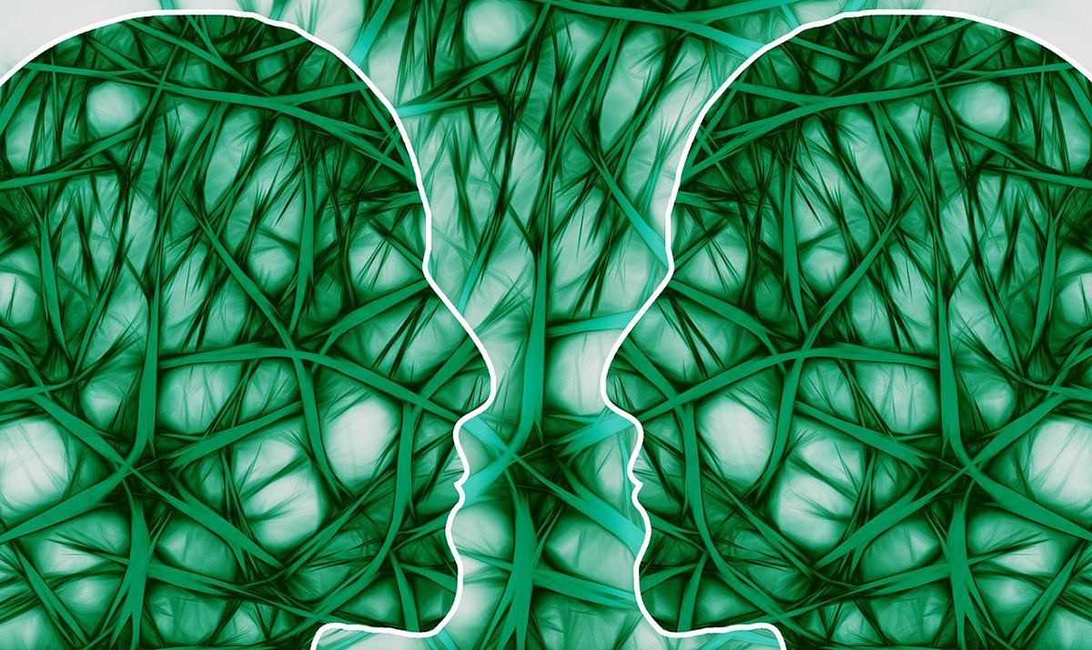 Artistic rendering of neural pathways in green.