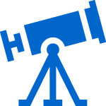 Blue telescope icon